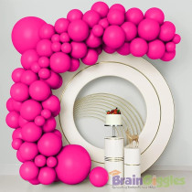 Brain Giggles 50Pcs Metallic Balloon 12 Inches Latex Balloon For Party Balloon, Wedding, Graduation, Kids Birthday Party, Christmas, Baby Shower, Party Supplies, Arch Balloon (Dark Pink)