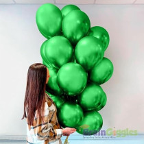 Brain Giggles 50Pcs Metallic Balloon 12Inches Latex Balloon For Party Balloon, Wedding, Graduation, Kids Birthday Party, Christmas, Baby Shower, Party Supplies, Arch Balloon (Green)
