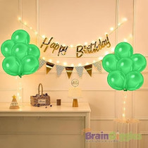 Brain Giggles 50Pcs Metallic Balloon 12Inches Latex Balloon For Party Balloon, Wedding, Graduation, Kids Birthday Party, Christmas, Baby Shower, Party Supplies, Arch Balloon (Green)