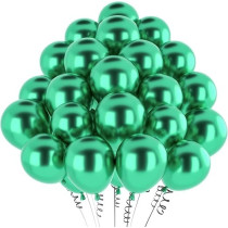 Brain Giggles 50Pcs Metallic Balloon 12Inches Latex Balloon For Party Balloon, Wedding, Graduation, Kids Birthday Party, Christmas, Baby Shower, Party Supplies, Arch Balloon (Metallic Green)