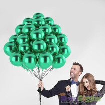 Brain Giggles 50Pcs Metallic Balloon 12Inches Latex Balloon For Party Balloon, Wedding, Graduation, Kids Birthday Party, Christmas, Baby Shower, Party Supplies, Arch Balloon (Metallic Green)