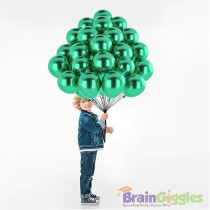 Brain Giggles 50Pcs Metallic Balloon 12Inches Latex Balloon For Party Balloon, Wedding, Graduation, Kids Birthday Party, Christmas, Baby Shower, Party Supplies, Arch Balloon (Metallic Green)