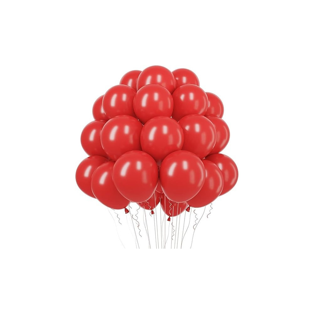Brain Giggles 50Pcs Metallic Balloon 12Inches Latex Balloon For Party Balloon, Wedding, Graduation, Kids Birthday Party, Christmas, Baby Shower, Party Supplies, Arch Balloon (Red)