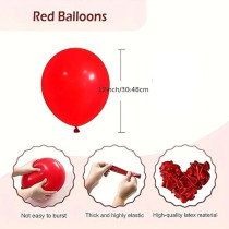 Brain Giggles 50Pcs Metallic Balloon 12Inches Latex Balloon For Party Balloon, Wedding, Graduation, Kids Birthday Party, Christmas, Baby Shower, Party Supplies, Arch Balloon (Red)