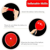 Brain Giggles 50Pcs Metallic Balloon 12Inches Latex Balloon For Party Balloon, Wedding, Graduation, Kids Birthday Party, Christmas, Baby Shower, Party Supplies, Arch Balloon (Red)