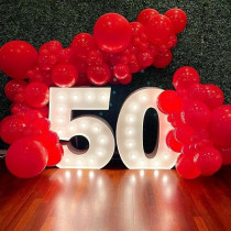 Brain Giggles 50Pcs Metallic Balloon 12Inches Latex Balloon For Party Balloon, Wedding, Graduation, Kids Birthday Party, Christmas, Baby Shower, Party Supplies, Arch Balloon (Red)
