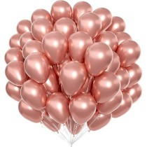 Brain Giggles 50Pcs Metallic Balloon 12Inches Latex Balloon For Party Balloon, Wedding, Graduation, Kids Birthday Party, Christmas, Baby Shower, Party Supplies, Arch Balloon (Rose Gold)