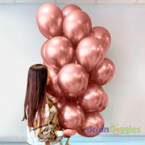 Brain Giggles 50Pcs Metallic Balloon 12Inches Latex Balloon For Party Balloon, Wedding, Graduation, Kids Birthday Party, Christmas, Baby Shower, Party Supplies, Arch Balloon (Rose Gold)