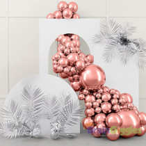 Brain Giggles 50Pcs Metallic Balloon 12Inches Latex Balloon For Party Balloon, Wedding, Graduation, Kids Birthday Party, Christmas, Baby Shower, Party Supplies, Arch Balloon (Rose Gold)