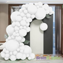 Brain Giggles 50Pcs Metallic Balloon 12Inches Latex Balloon For Party Balloon, Wedding, Graduation, Kids Birthday Party, Christmas, Baby Shower, Party Supplies, Arch Balloon (White)