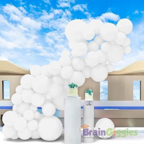 Brain Giggles 50Pcs Metallic Balloon 12Inches Latex Balloon For Party Balloon, Wedding, Graduation, Kids Birthday Party, Christmas, Baby Shower, Party Supplies, Arch Balloon (White)