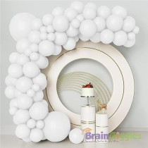 Brain Giggles 50Pcs Metallic Balloon 12Inches Latex Balloon For Party Balloon, Wedding, Graduation, Kids Birthday Party, Christmas, Baby Shower, Party Supplies, Arch Balloon (White)