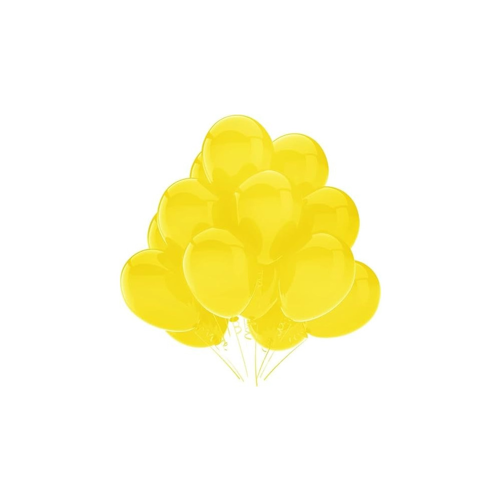 Brain Giggles 50Pcs Metallic Balloon 12Inches Latex Balloon For Party Balloon, Wedding, Graduation, Kids Birthday Party, Christmas, Baby Shower, Party Supplies, Arch Balloon (Yellow)