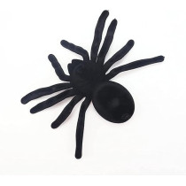 Brain Giggles Giant Fake Black Spiders With Bendable Legs, Realistic And Scary Halloween Decorations For Indoor And Outdoor Halloween Party, Halloween Supplies And Decor (Set Of 4)