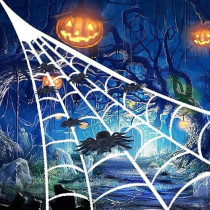 Brain Giggles Giant Fake Black Spiders With Bendable Legs, Realistic And Scary Halloween Decorations For Indoor And Outdoor Halloween Party, Halloween Supplies And Decor (Set Of 4)