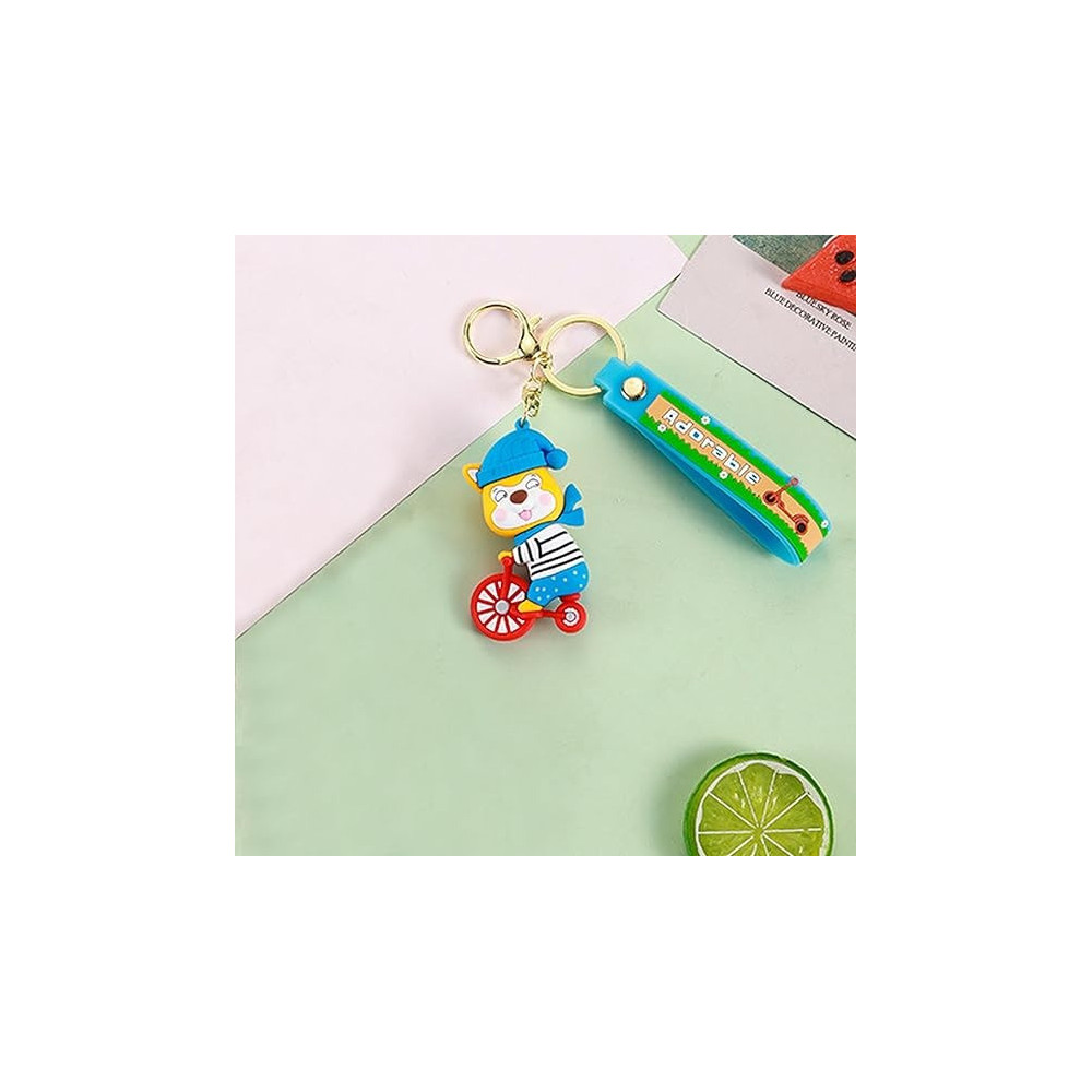 Brain Giggles Kawaii Key Chains For Girls Cute Pendant Cartoon Keyrings Anime Doll Silicone Key Holder For Bag Jewelry Car Keyring Christmas Birthday Gift, Bicycle Bear
