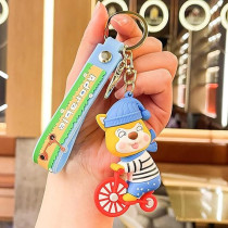 Brain Giggles Kawaii Key Chains For Girls Cute Pendant Cartoon Keyrings Anime Doll Silicone Key Holder For Bag Jewelry Car Keyring Christmas Birthday Gift, Bicycle Bear
