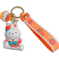 Brain Giggles Kawaii Key Chains For Girls Cute Pendant Cartoon Keyrings Anime Doll Silicone Key Holder For Bag Jewelry Car Keyring Christmas Birthday Gift, Bunny