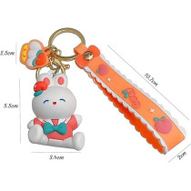 Brain Giggles Kawaii Key Chains For Girls Cute Pendant Cartoon Keyrings Anime Doll Silicone Key Holder For Bag Jewelry Car Keyring Christmas Birthday Gift, Bunny