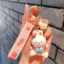 Brain Giggles Kawaii Key Chains For Girls Cute Pendant Cartoon Keyrings Anime Doll Silicone Key Holder For Bag Jewelry Car Keyring Christmas Birthday Gift, Bunny