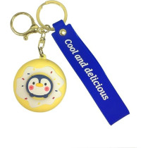 Brain Giggles Kawaii Key Chains For Girls Cute Pendant Cartoon Keyrings Anime Doll Silicone Key Holder For Bag Jewelry Car Keyring Christmas Birthday Gift, Donut Yellow
