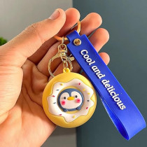 Brain Giggles Kawaii Key Chains For Girls Cute Pendant Cartoon Keyrings Anime Doll Silicone Key Holder For Bag Jewelry Car Keyring Christmas Birthday Gift, Donut Yellow
