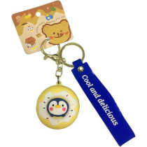 Brain Giggles Kawaii Key Chains For Girls Cute Pendant Cartoon Keyrings Anime Doll Silicone Key Holder For Bag Jewelry Car Keyring Christmas Birthday Gift, Donut Yellow