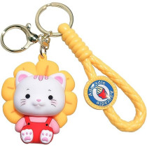 Brain Giggles Kawaii Key Chains For Girls Cute Pendant Cartoon Keyrings Anime Doll Silicone Key Holder For Bag Jewelry Car Keyring Christmas Birthday Gift, Kitty