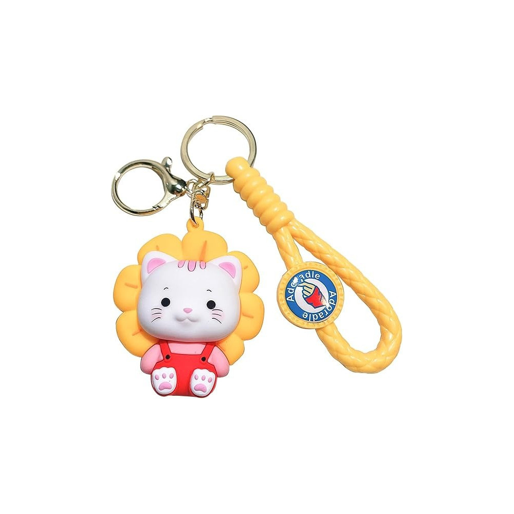 Brain Giggles Kawaii Key Chains For Girls Cute Pendant Cartoon Keyrings Anime Doll Silicone Key Holder For Bag Jewelry Car Keyring Christmas Birthday Gift, Kitty