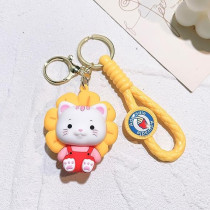 Brain Giggles Kawaii Key Chains For Girls Cute Pendant Cartoon Keyrings Anime Doll Silicone Key Holder For Bag Jewelry Car Keyring Christmas Birthday Gift, Kitty