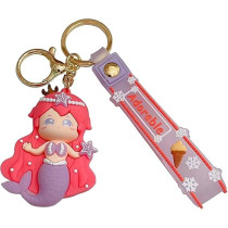 Brain Giggles Kawaii Key Chains For Girls Cute Pendant Cartoon Keyrings Anime Doll Silicone Key Holder For Bag Jewelry Car Keyring Christmas Birthday Gift, Mermaid