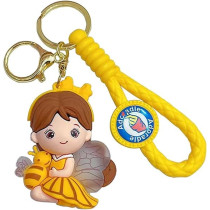 Brain Giggles Kawaii Key Chains For Girls Cute Pendant Cartoon Keyrings Anime Doll Silicone Key Holder For Bag Jewelry Car Keyring Christmas Birthday Gift, Yellow Bee