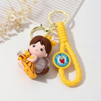 Brain Giggles Kawaii Key Chains For Girls Cute Pendant Cartoon Keyrings Anime Doll Silicone Key Holder For Bag Jewelry Car Keyring Christmas Birthday Gift, Yellow Bee