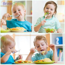 Brain Giggles Kids Cutlery Set With Case, Round Edge Stainless Steel, Bpa Free Spoon & Fork, Hygienic 304 Stainless Steel For School, Picnic, Outing (Pack Of 1, Green)
