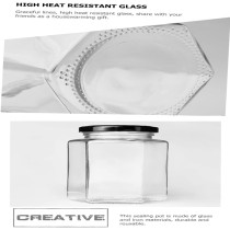 Small Glass Jars With Twist Black Lids|Airtight Food Storage Honey Jar Favors Leak Proof Seal (6, Hexagonal, 85Ml)