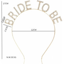 Brain Giggles Bride-To-Be Rhinestone Headband, Elegant Alloy Bridal Hair Accessory With Sparkling Letters (Rose Gold)