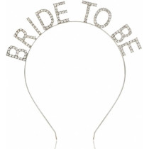 Brain Giggles Bride-To-Be Rhinestone Headband, Elegant Alloy Bridal Hair Accessory With Sparkling Letters (Silver)