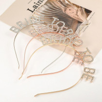 Brain Giggles Bride-To-Be Rhinestone Headband, Elegant Alloy Bridal Hair Accessory With Sparkling Letters (Silver)
