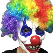 Brain Giggles Halloween Scary Mask, Durable, Adjustable Full Face Costume Mask For Men And Women, Clown Mask Wig