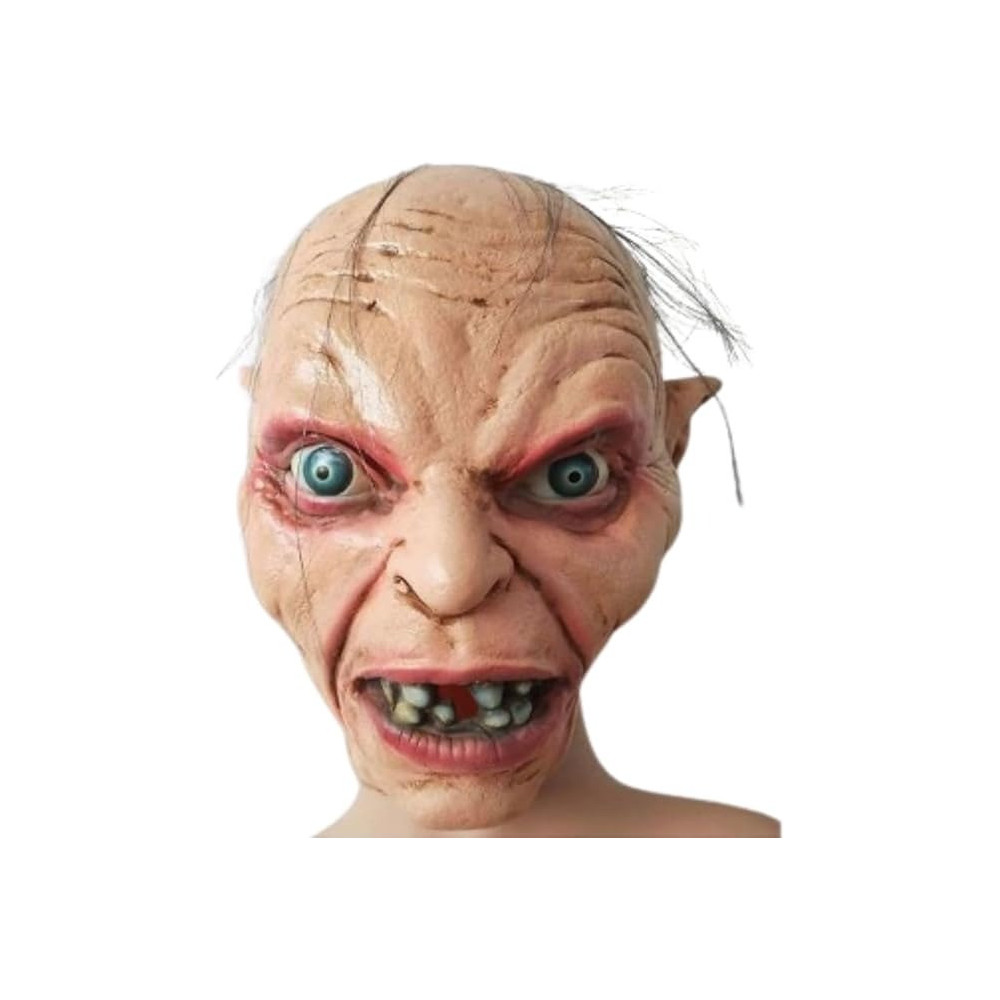 Brain Giggles Halloween Scary Mask, Durable, Adjustable Full Face Costume Mask For Men And Women, Gollum Mask