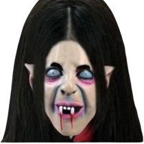 Brain Giggles Halloween Scary Mask, Durable, Adjustable Full Face Costume Mask For Men And Women, Vampire Black Mask