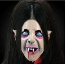Brain Giggles Halloween Scary Mask, Durable, Adjustable Full Face Costume Mask For Men And Women, Vampire Black Mask