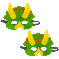 Brain Giggles Dinosaur Felt Masks, Dino Theme Birthday Party Costume Mask For Kids, Green