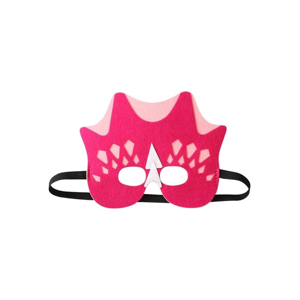 Brain Giggles Dinosaur Felt Masks, Dino Theme Birthday Party Costume Mask For Kids, Pink
