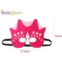 Brain Giggles Dinosaur Felt Masks, Dino Theme Birthday Party Costume Mask For Kids, Pink