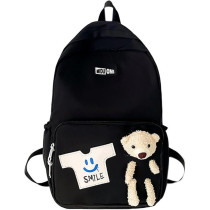 Brain Giggles Middle Student School Bags For Girls Teenager Sweet Cute Bear Oxford Backpack, Black