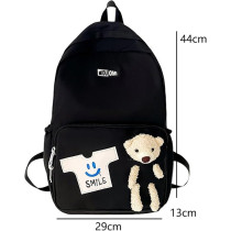 Brain Giggles Middle Student School Bags For Girls Teenager Sweet Cute Bear Oxford Backpack, Black
