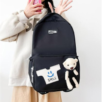 Brain Giggles Middle Student School Bags For Girls Teenager Sweet Cute Bear Oxford Backpack, Black
