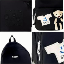 Brain Giggles Middle Student School Bags For Girls Teenager Sweet Cute Bear Oxford Backpack, Black