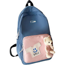 Brain Giggles Middle Student School Bags For Girls Teenager Sweet Cute Bear Oxford Backpack, Blue
